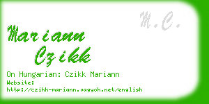 mariann czikk business card